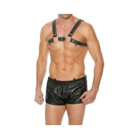 Premium Leather O-ring Zipper Series Bulldog Harness L/xl Black