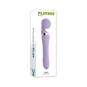 Playboy Vibrato Rechargeable Silicone Dual Ended Wand Vibrator Opal