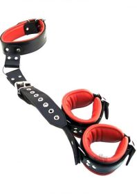 Rouge Leather Neck To Hand Restraint Black Red