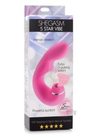 Shegasm 5 Star 10x Tapping G-spot Silicone Vibrator With Suction - Pink