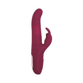 A&e Eve's Twirling Rabbit Thruster Rechargeable Silicone Burgundy