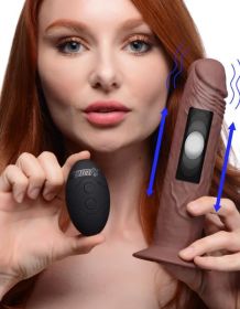 7x Remote Control Vibrating And Thumping Dildo - Dark