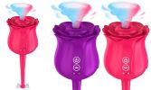 New Rose Shape Clitoral Stimulator Sucking Vibrator G spot Nipple Massager