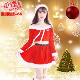 Sexy and cute girl suit DS nightclub role playing costume stage performance costume hanging neck Christmas dance (Color: Red, size: One Size)